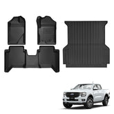 Bundle: TPE Floor Mats & Liners Set For Ford Ranger Double Cab Hybrid (2024-2026)