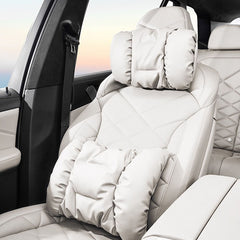 Nappa Leather Padded Neck & Lumbar Support Pillow