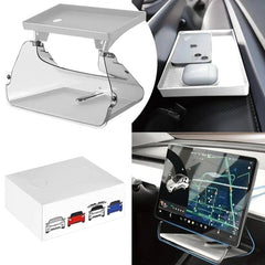2in1 Magnetic Center Console Screen Storage Tray For Tesla Model 3 (2021-2023)/Model Y (2022-2024)