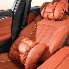 Nappa Leather Padded Neck & Lumbar Support Pillow