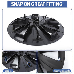 19" Bladed Wheel Covers Matt Black For Tesla Model Y(2025-2026)