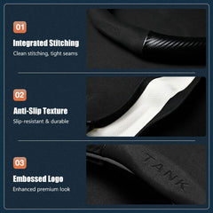 Carbon Fiber Style Nappa Leather Steering Wheel Cover For GWM Tank 300/500