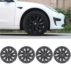 18‘’ Turbine Symmetrical Wheel Covers Matte Black For Tesla Model 3 (2021-2023)