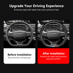 Carbon Fiber Style Nappa Leather Steering Wheel Cover For Chery (2023-2026)