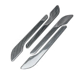 Real carbon fibre door handle wrap covers for Tesla Model 3 (2024–2025) and Model Y (2025 Juniper), shown in a four-piece set on a white background.