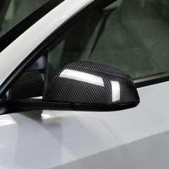 Carbon Fibre Rear View Mirror Covers For Tesla Model 3 (2021–2026)