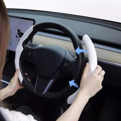 Steering Wheel Grip Grab Cover For Tesla Model Y(2022-2026)/Model 3 (2019-2026)