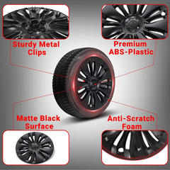 19‘’ Gemini Wheel Covers Matt Black for Model Y