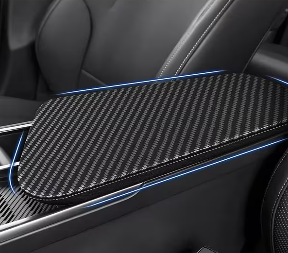 Anti-Scratch Console Cover (Carbon Fiber/Leather) For Kia EV6 2022-2026