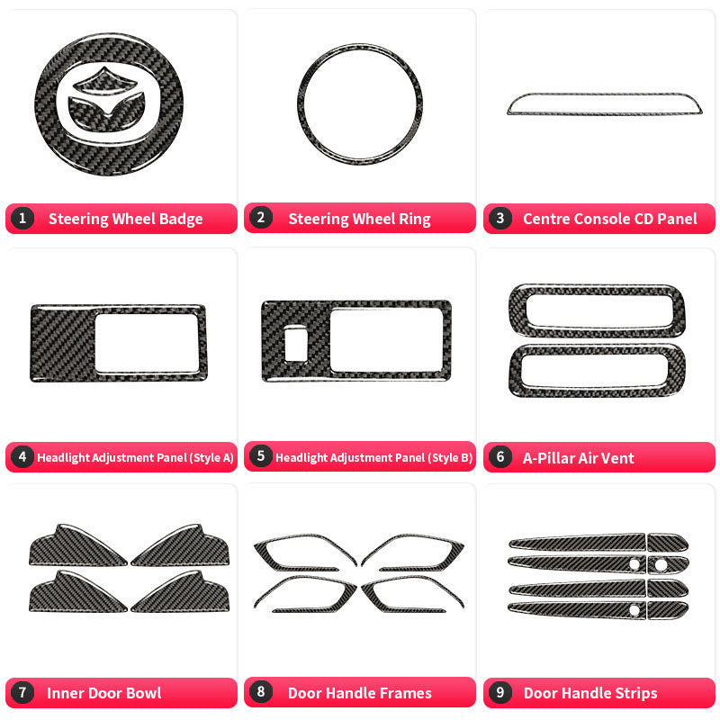 Interior & Exterior Trim Cover Kit For Mazda CX-5 (2017–2026)