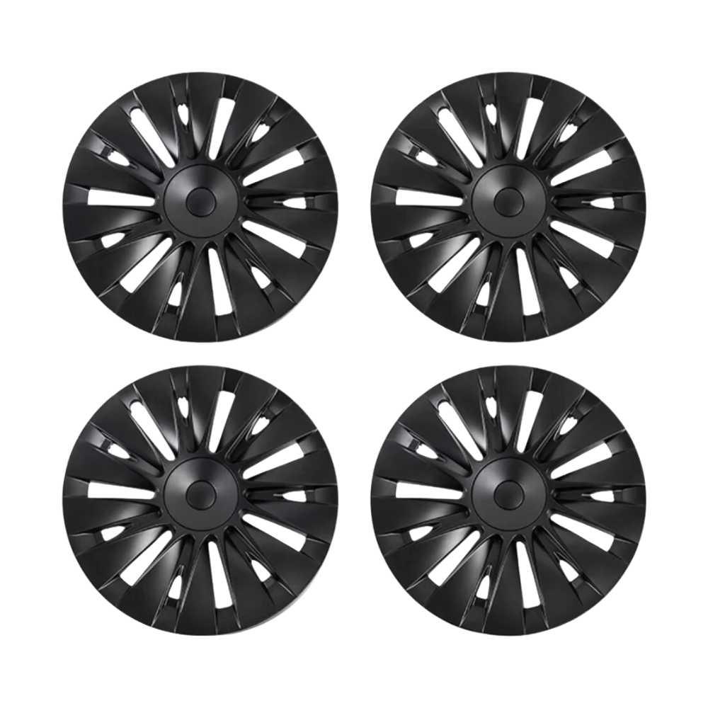 19‘’ Helios Wheel Covers Matt Black For Model Y - TESDADDY