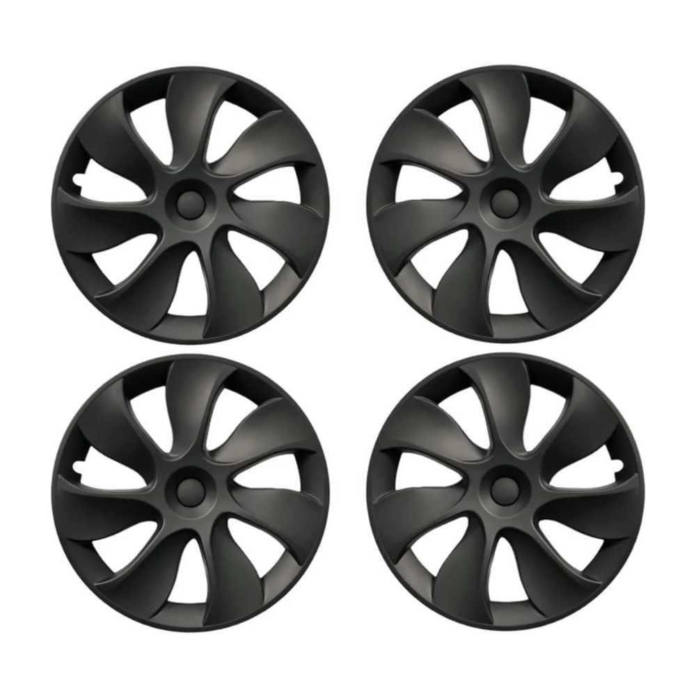 19‘’ Turbine Symmetrical Wheel Covers Matte Black Type A for Model Y - TESDADDY