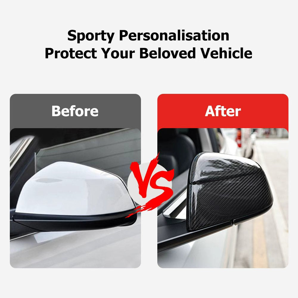 Real Carbon Fibre Rear View Mirror Covers For Tesla Model Y(2025-2026)
