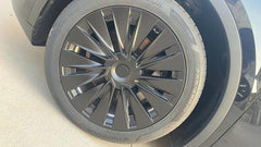 19‘’ Bladed Wheel Covers Matt Black For Model Y - TESDADDY