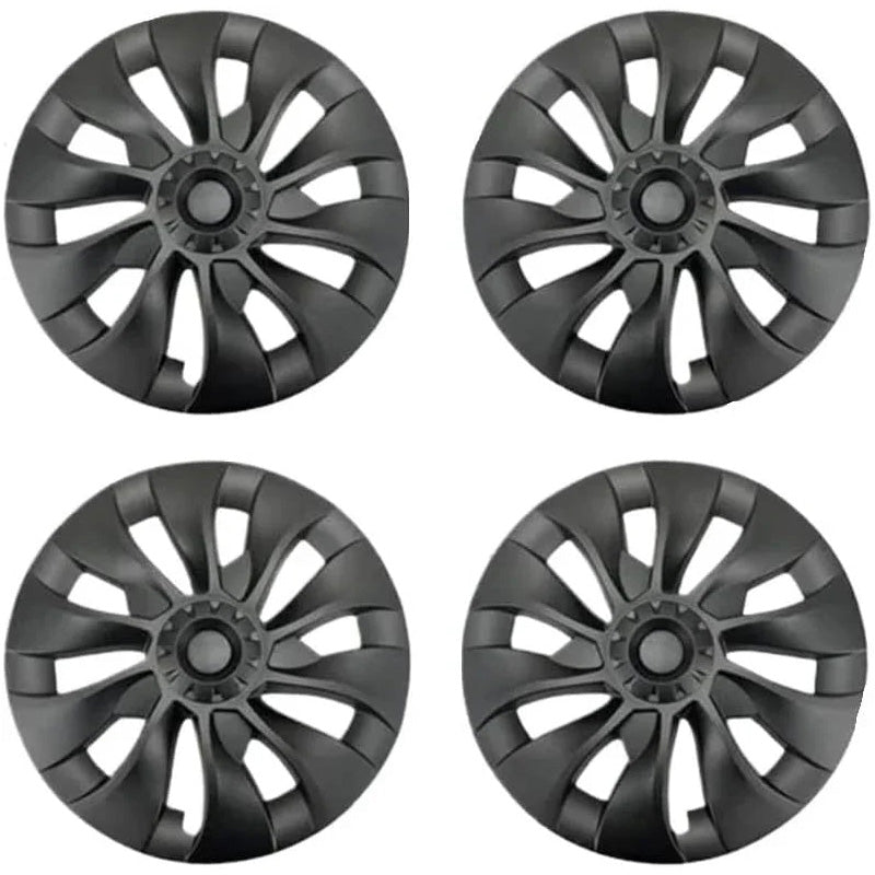 18‘’ Turbine Symmetrical Wheel Covers Matte Black For Tesla Model 3 (2021-2023）