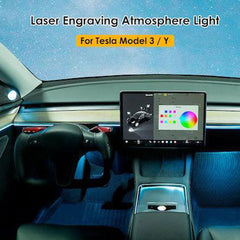 Laser Engraving Atmosphere Light For Tesla Model 3 (2021-2023)/ Model Y (2022-2024)