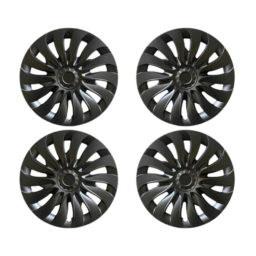18‘’ Turbine Symmetrical Wheel Covers Matte Black for Model 3 (2024 Highland) - TESDADDY