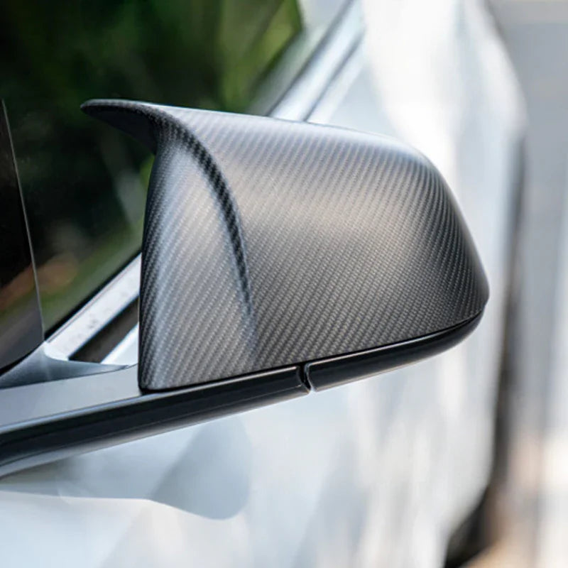 Real Carbon Fibre Rear View Mirror Covers For Tesla Model 3 (2021-2026)