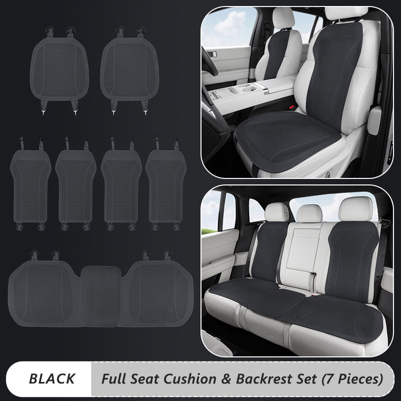 Nappa Leather Car Seat Cushion & Backrest Set