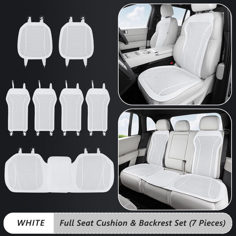 Nappa Leather Car Seat Cushion & Backrest Set