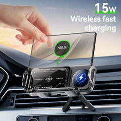 15W Dual Coil Wireless Car Charger Phone Mount