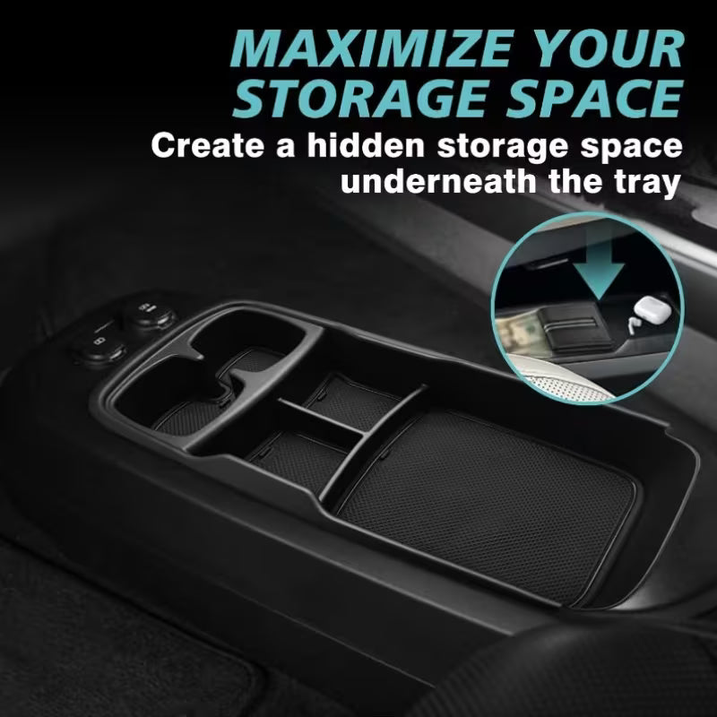 Lower Dashboard Storage Tray (Durable, USB+Holders) For KIA EV6 2022-2026