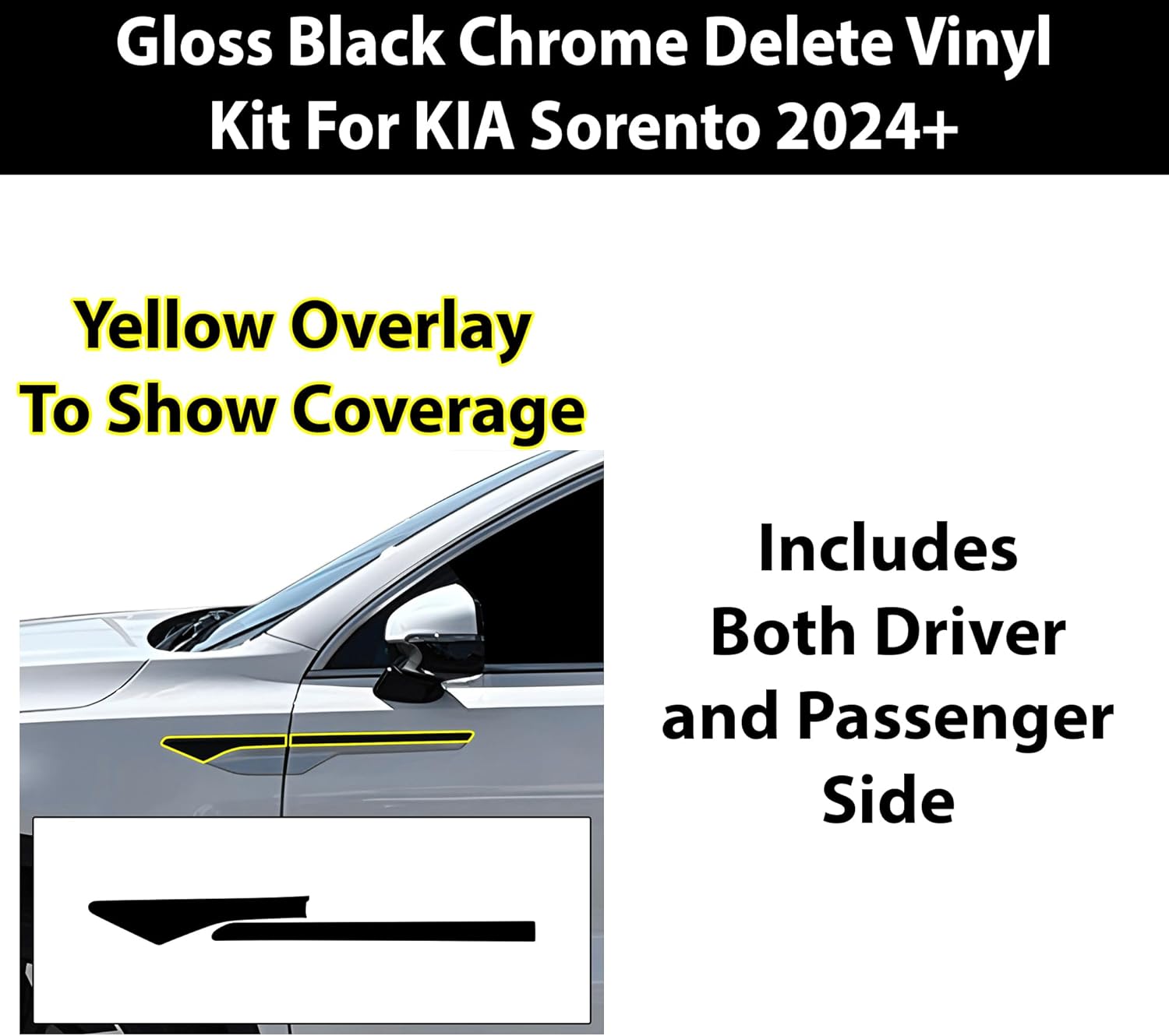 Side Fender Badge Chrome Delete (Gloss Black) For kia Sorento (2024-2026)