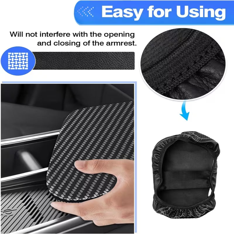Anti-Scratch Console Cover (Carbon Fiber/Leather) For Kia EV6 2022-2026