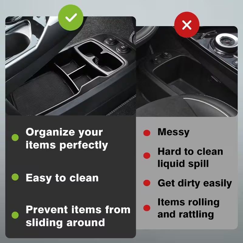 Lower Dashboard Storage Tray (Durable, USB+Holders) For KIA EV6 2022-2026