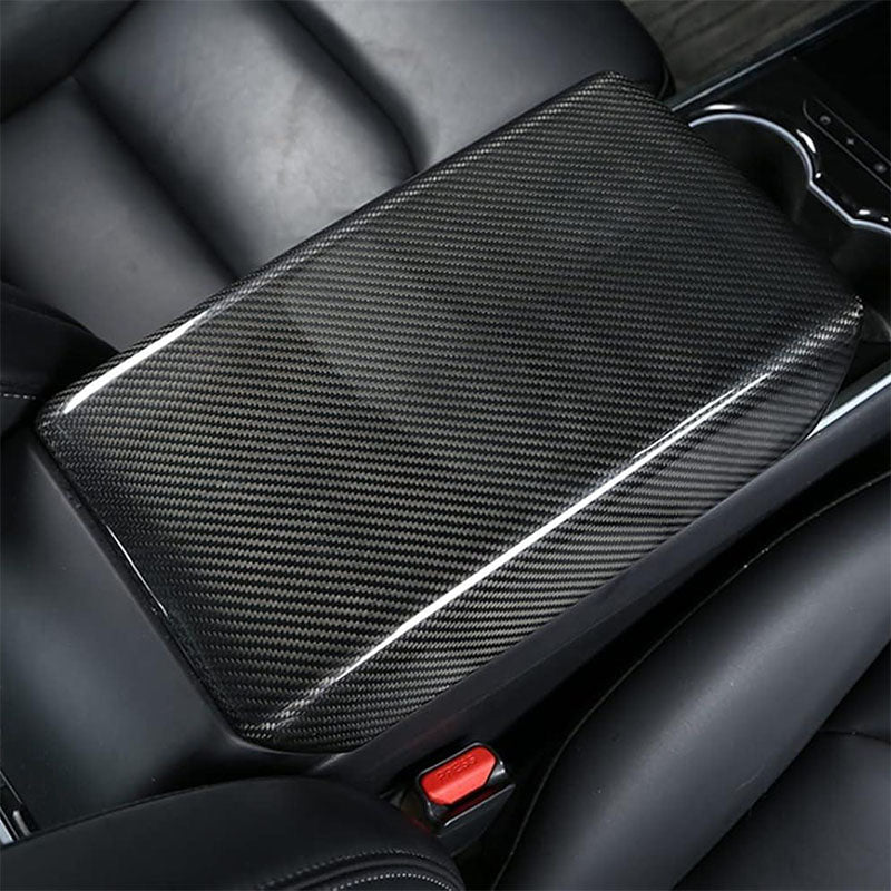 Real Carbon Fibre Armrest Cover For Tesla Model 3 (2024–2026) / Model Y (2025–2026)
