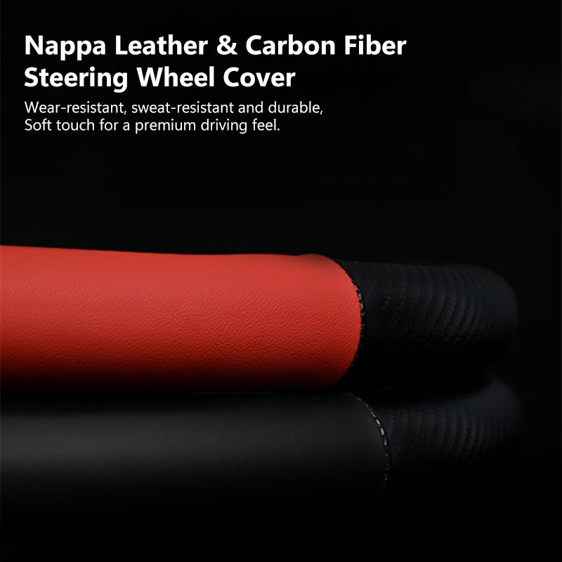 Carbon Fiber Style Nappa Leather Steering Wheel Cover For Chery (2023-2026)