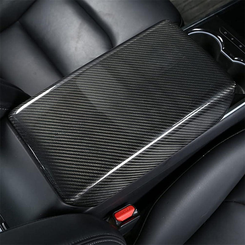 Real Carbon Fibre Armrest Cover For Tesla Model 3(2021-2023)/Model Y(2022-2024)