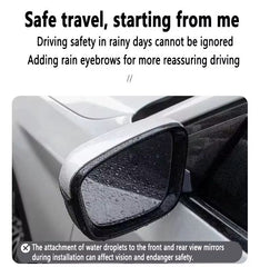 Rear View Mirror Eyebrower Sticker Car Rain Eyebrow Cover 2PC For BYD