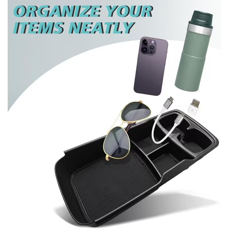 Lower Dashboard Storage Tray (Durable, USB+Holders) For KIA EV6 2022-2026