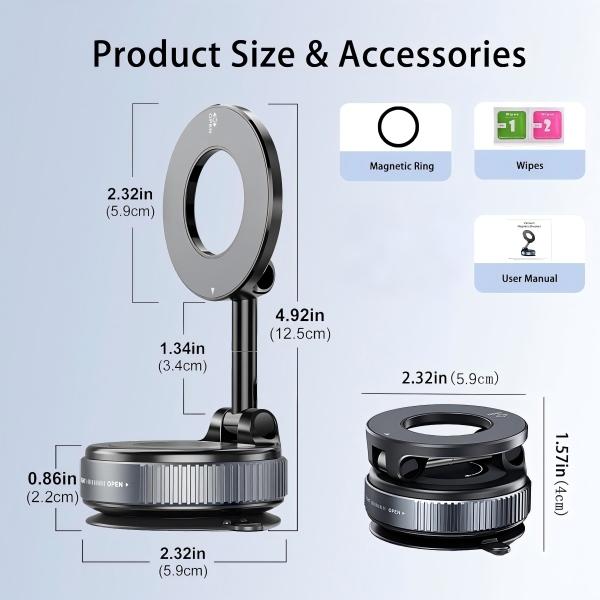 Foldable Magnetic Phone Holder — Dashboard & Windshield