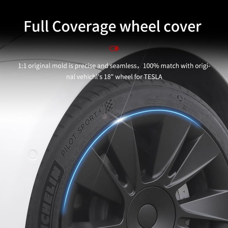 18‘’ Helios Wheel Covers Matte Black for Model 3 - TESDADDY