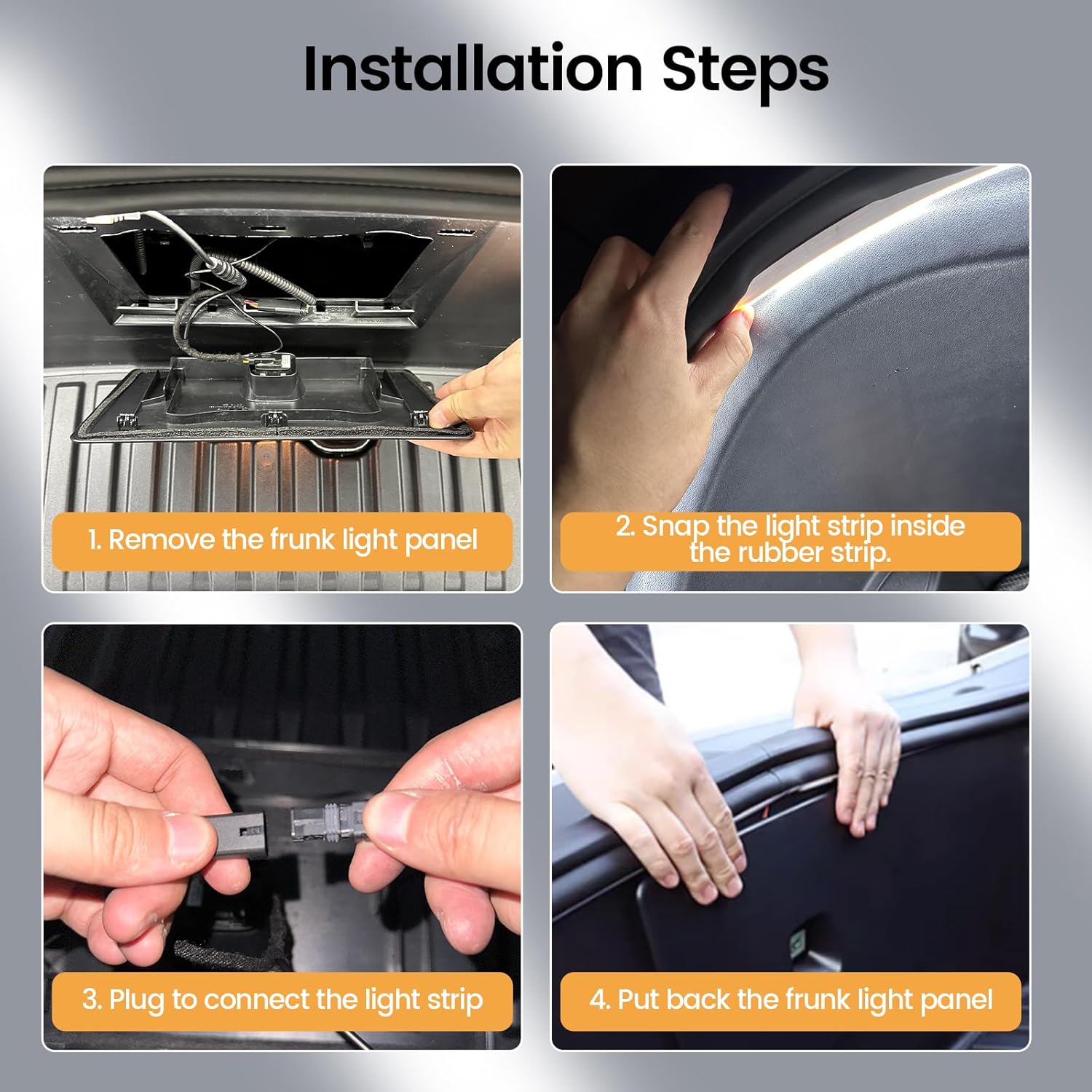 Front Trunk Surround Light Strip For Tesla Model Y (2022-2024）