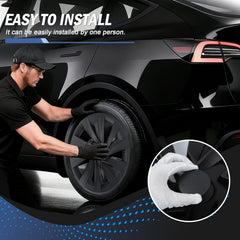 19" Bladed Wheel Covers Matt Black For Tesla Model Y(2025-2026)
