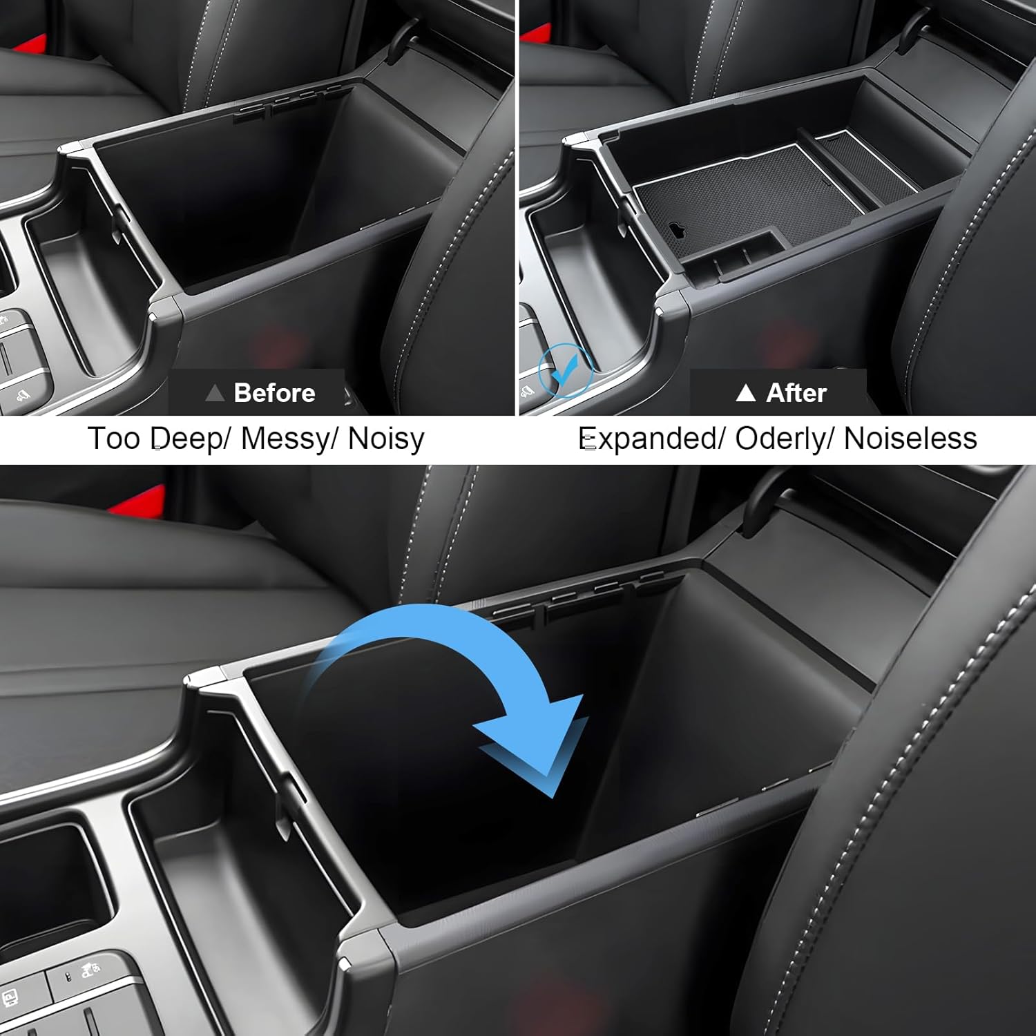 Console Organizer (All Trims/X-Line, White Mats) For Kia Sorento (2024-2026)