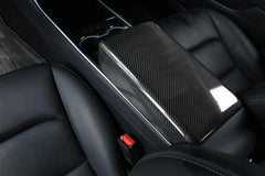 Real Carbon Fibre Armrest Cover For Tesla Model 3(2021-2023)/Model Y(2022-2024)