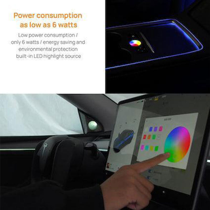 Laser Engraving Atmosphere Light For Tesla Model 3 (2021-2023)/ Model Y (2022-2024)