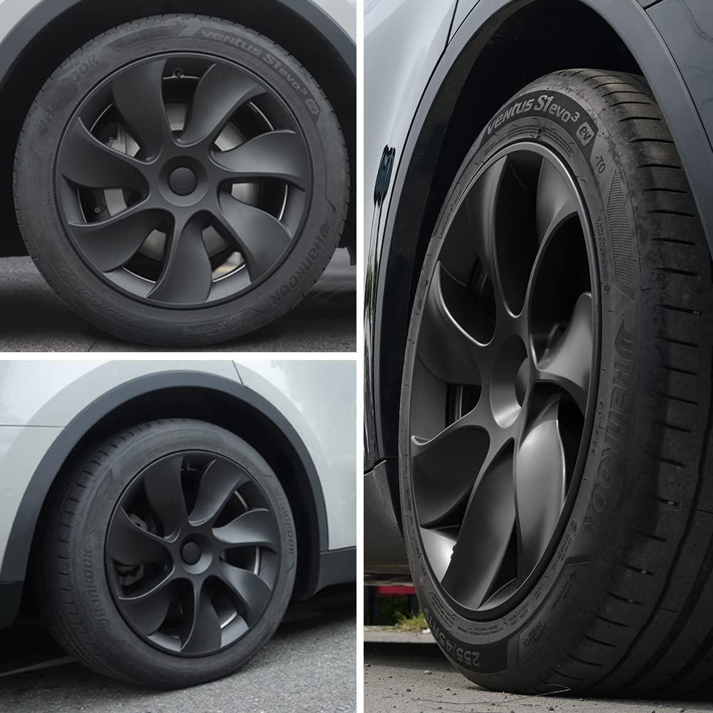 19‘’ Turbine Wheel Covers Matte Black for Model Y - TESDADDY