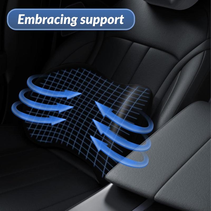 Memory Foam Car Seat Back & Neck Support Cushion