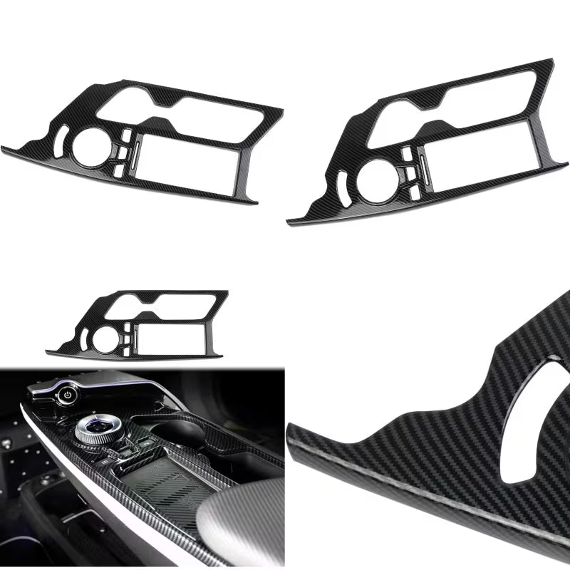 Carbon Fiber Central Control Shift/Cup Holder Trim For KIA EV6 (2022-2026)