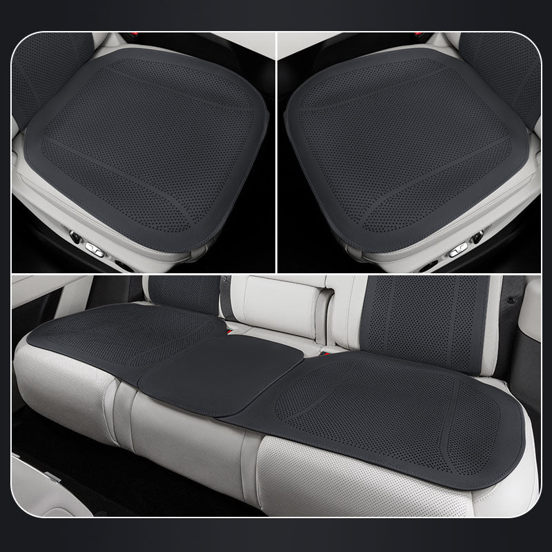 Nappa Leather Car Seat Cushion & Backrest Set