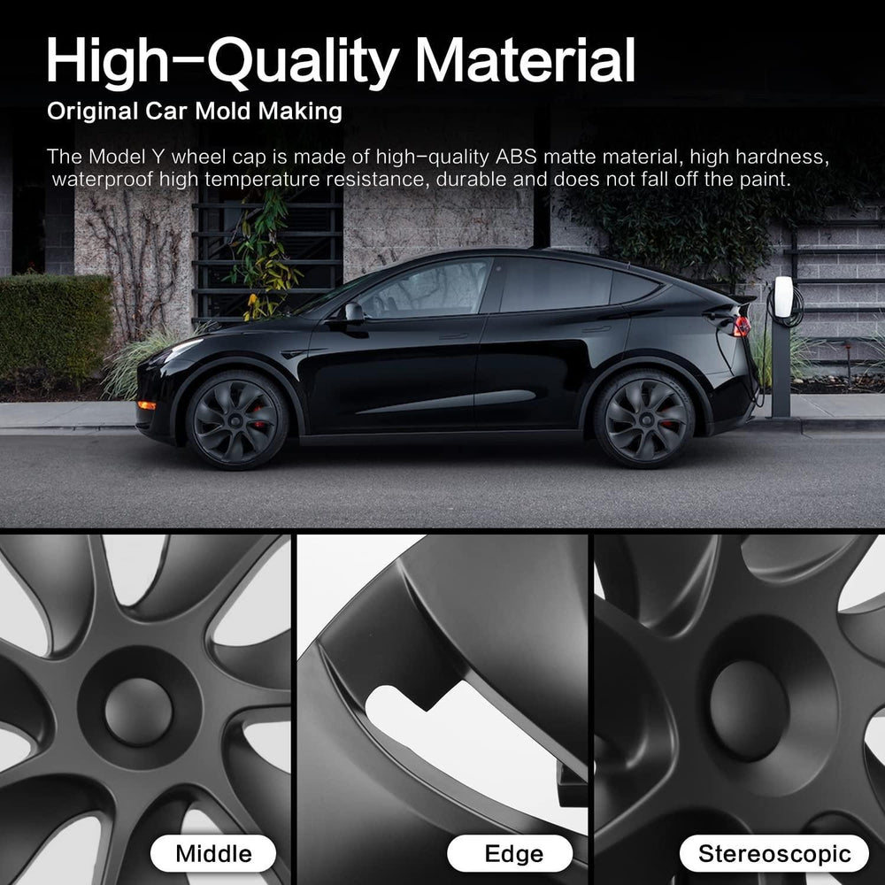 19‘’ Turbine Wheel Covers Matte Black for Model Y - TESDADDY