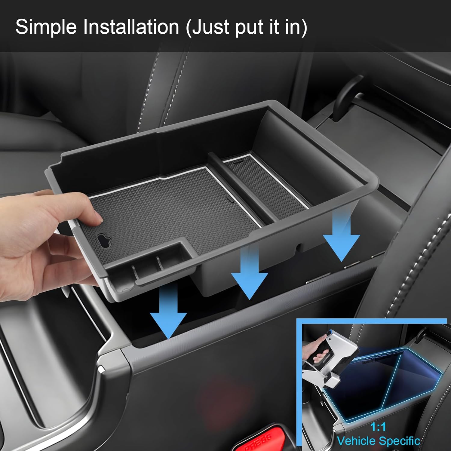 Console Organizer (All Trims/X-Line, White Mats) For Kia Sorento (2024-2026)