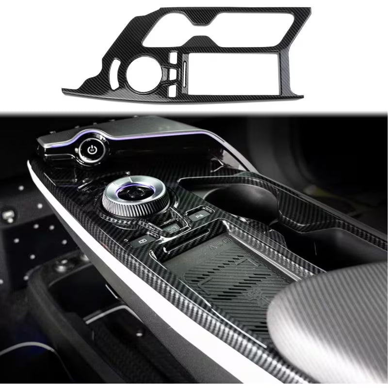 Carbon Fiber Central Control Shift/Cup Holder Trim For KIA EV6 (2022-2026)