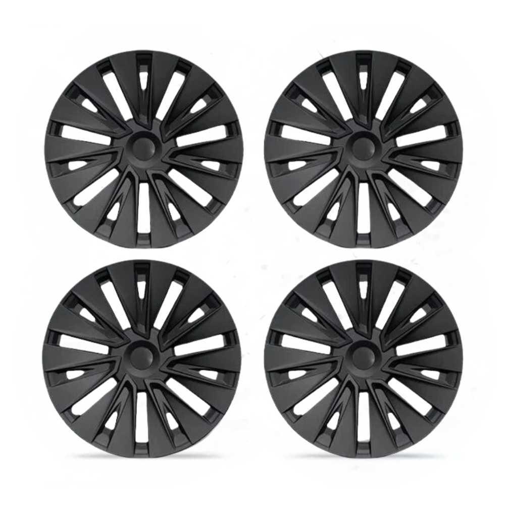 19‘’ Bladed Wheel Covers Matt Black For Model Y - TESDADDY