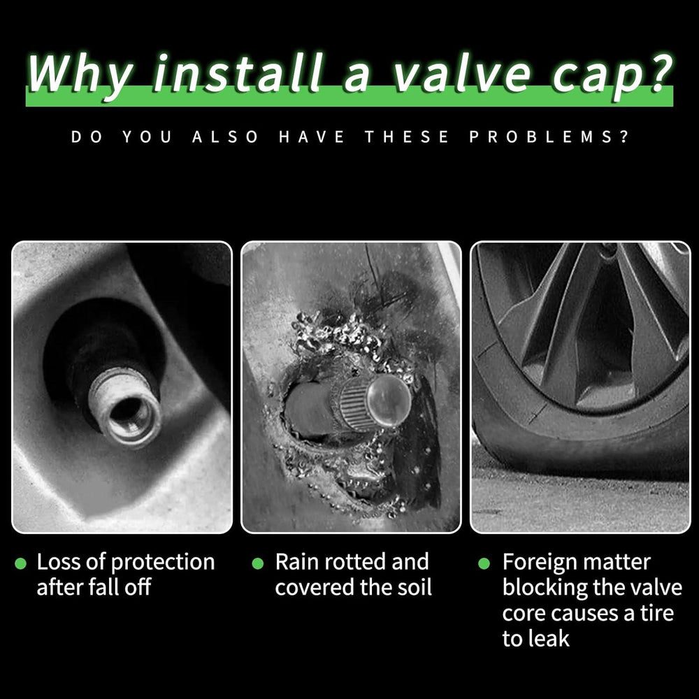 Vacuum tire Luminous Valve Head Cap(green)  - TESDADDY